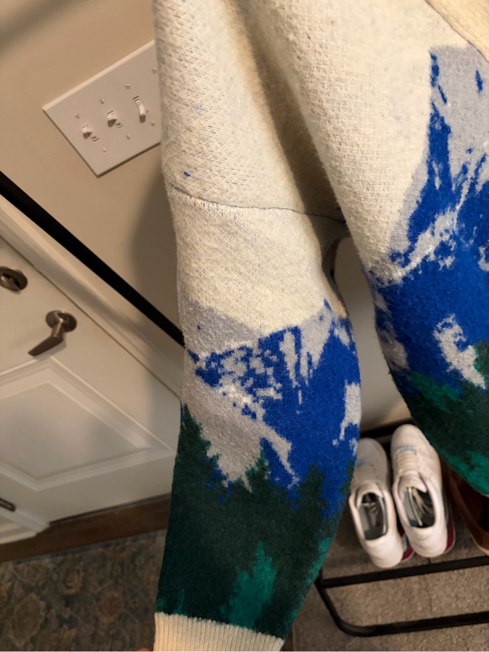 Jaded London Blue & Green Mountain-Pattern Cardigan - Picture 4 of 5